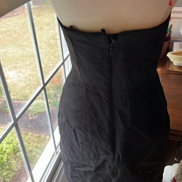 Classy black J.Crew strapless knee length dress size 0 cotton - Picture 4 of 5